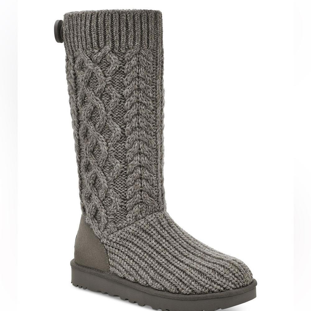 UGG Gray Knit Ankle Boots